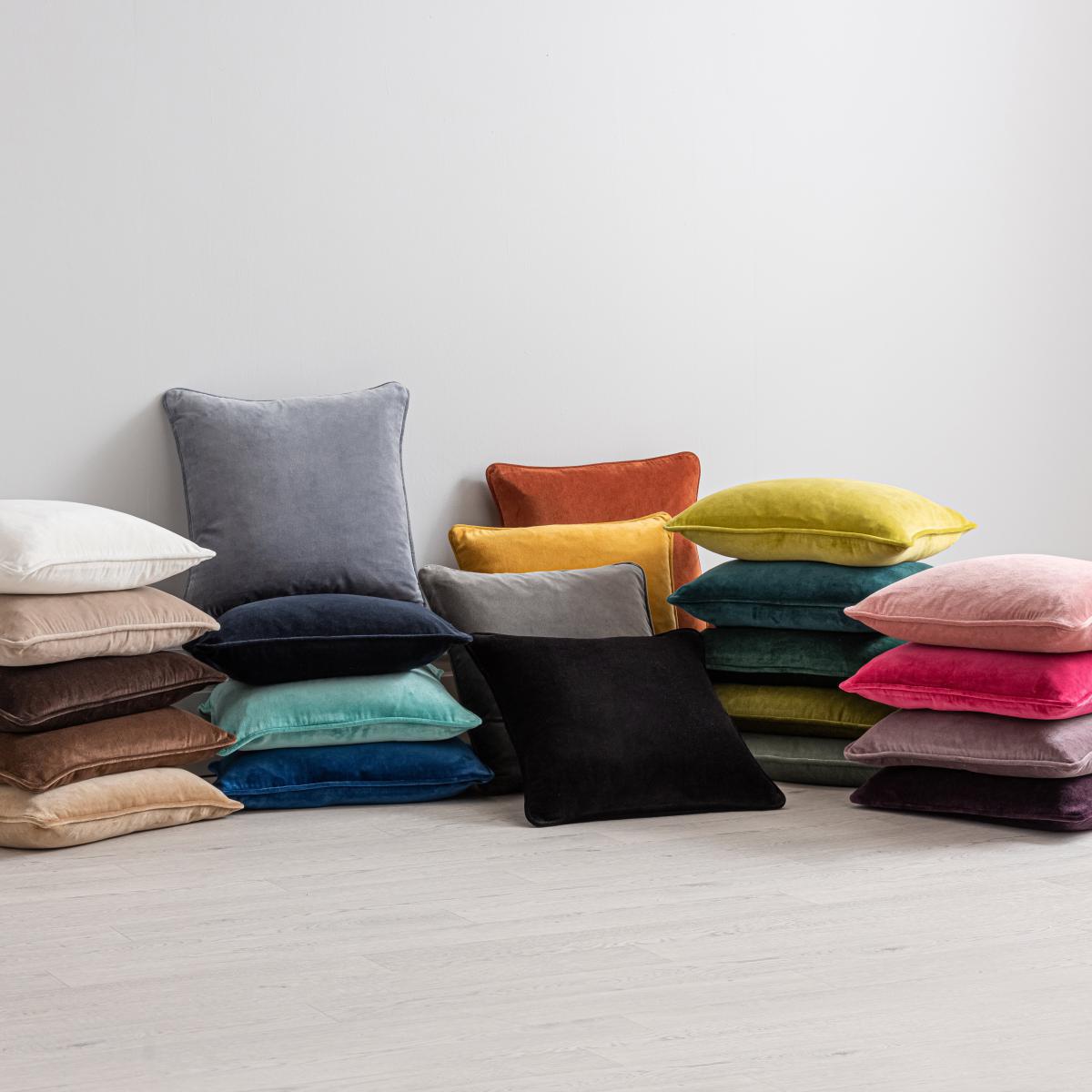 Clara Cotton Velvet Square Cushion Chartreuse – image 5