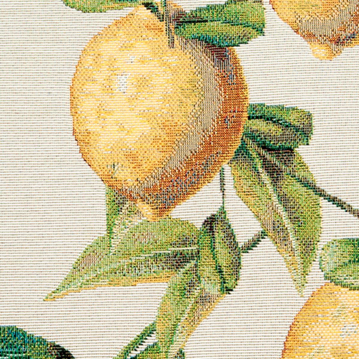 Lemon Tapestry Cushion Cover Yellow, Green and White – image 2