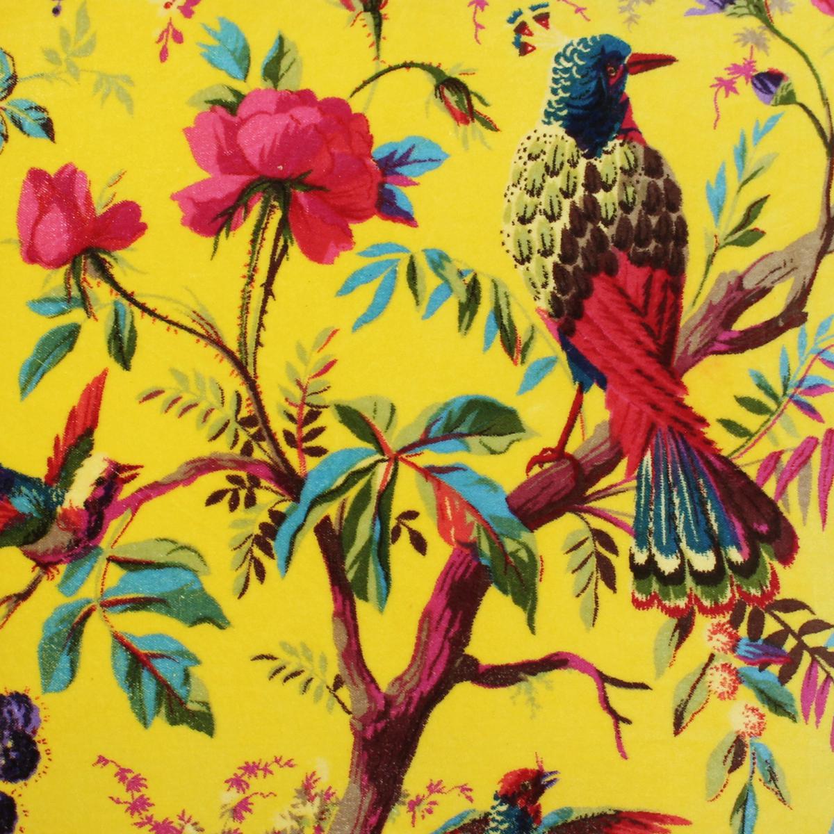 Paoletti Paradise Yellow Velvet Bird Cushion Yellow – image 2