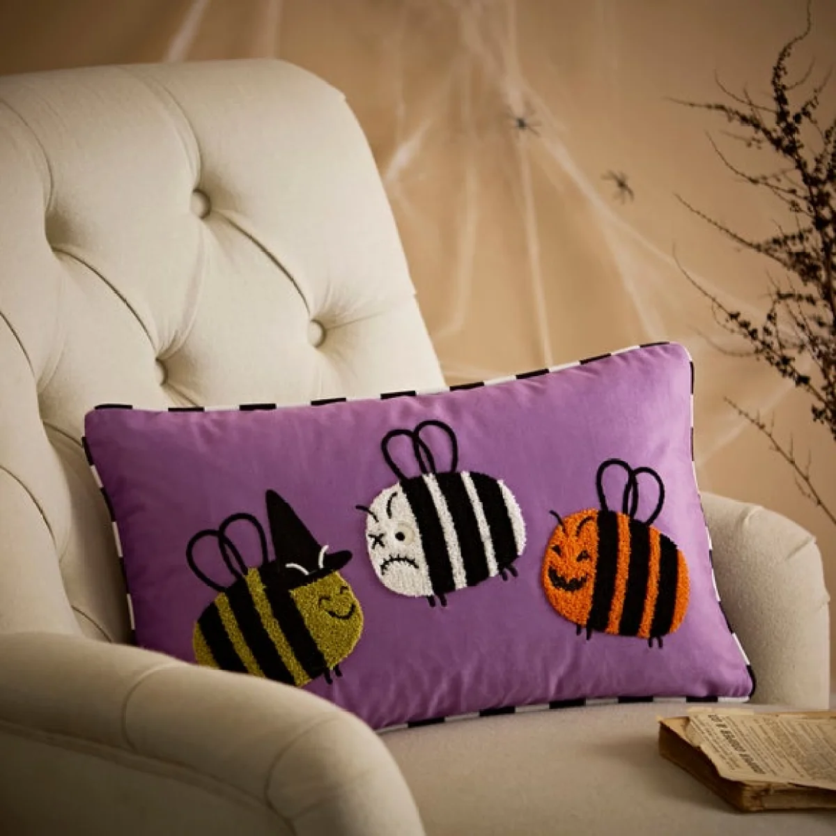 Halloween Bee Trio with Zombee Cushion – image 1