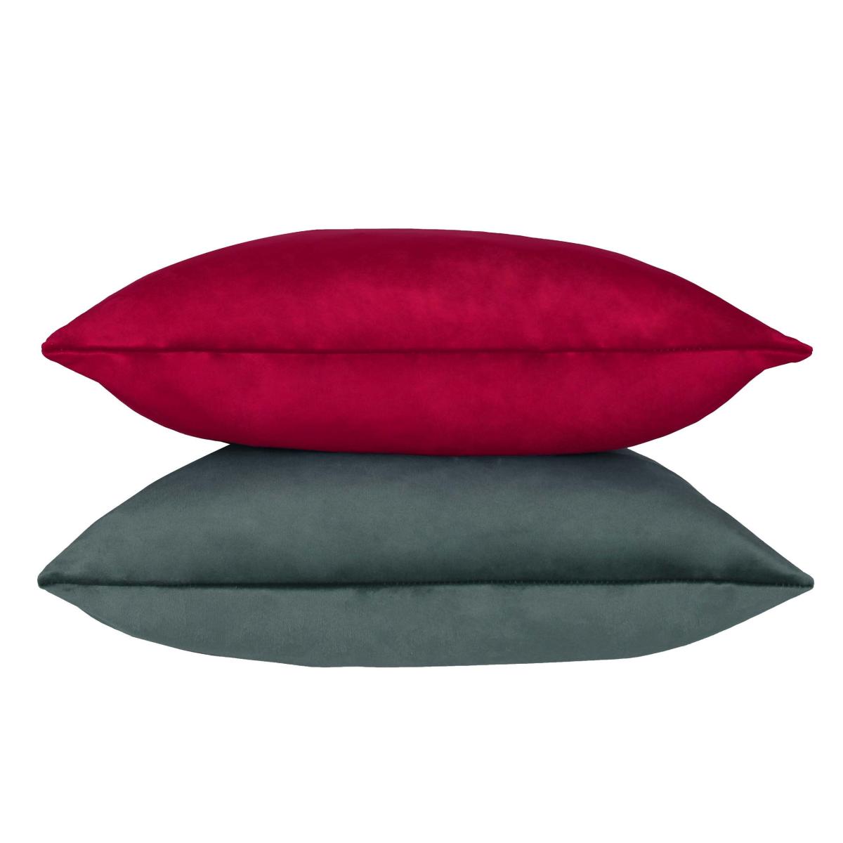 Evans Lichfield Opulent Velvet 2 Pack Cushions Petrol Blue/Scarlet Red – image 2