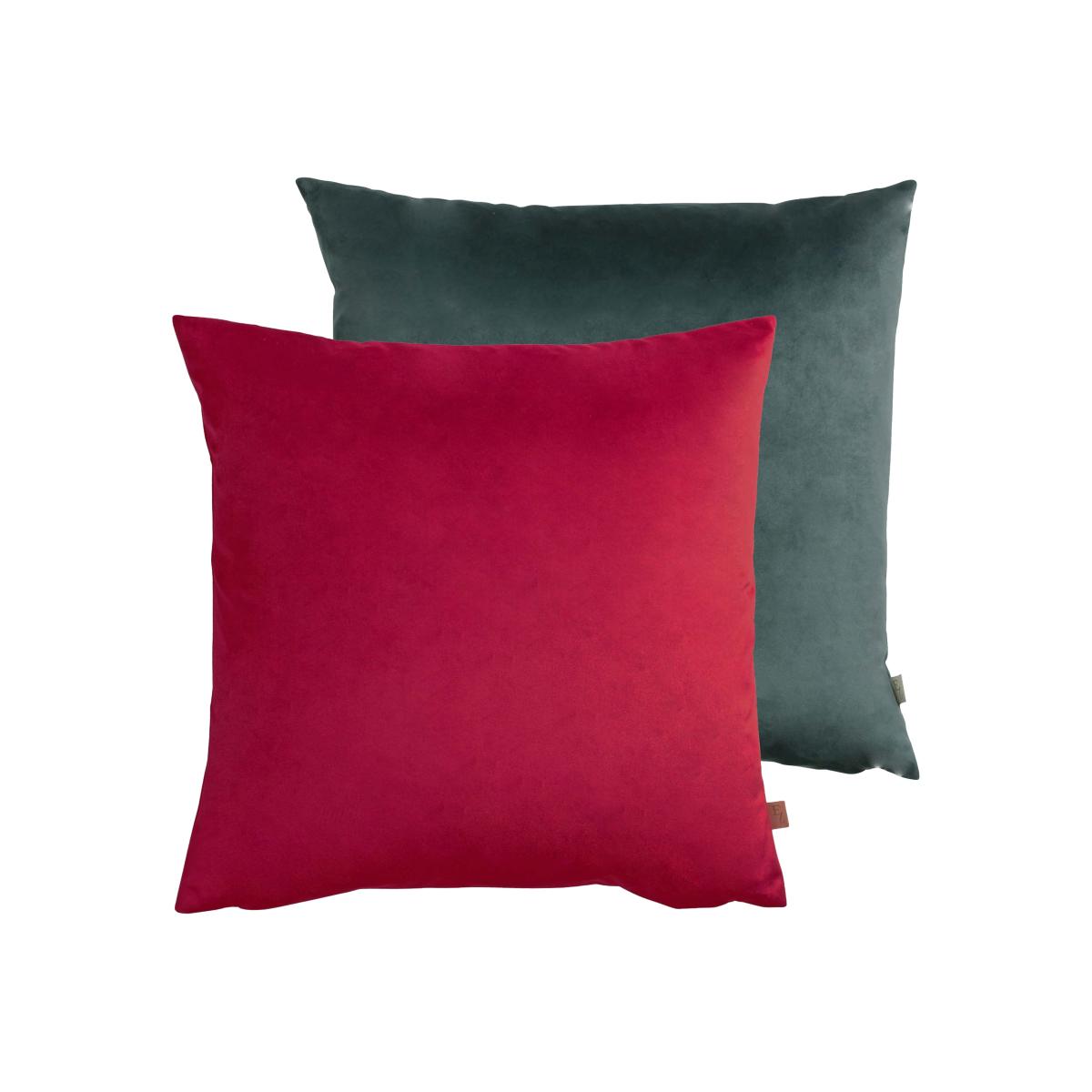 Evans Lichfield Opulent Velvet 2 Pack Cushions Petrol Blue/Scarlet Red – image 1