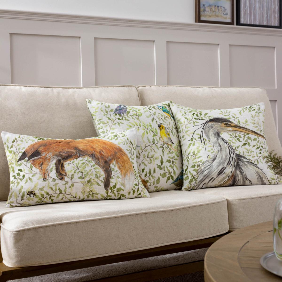 Evans Lichfield Shugborough Birds Square Cushion MultiColoured – image 6