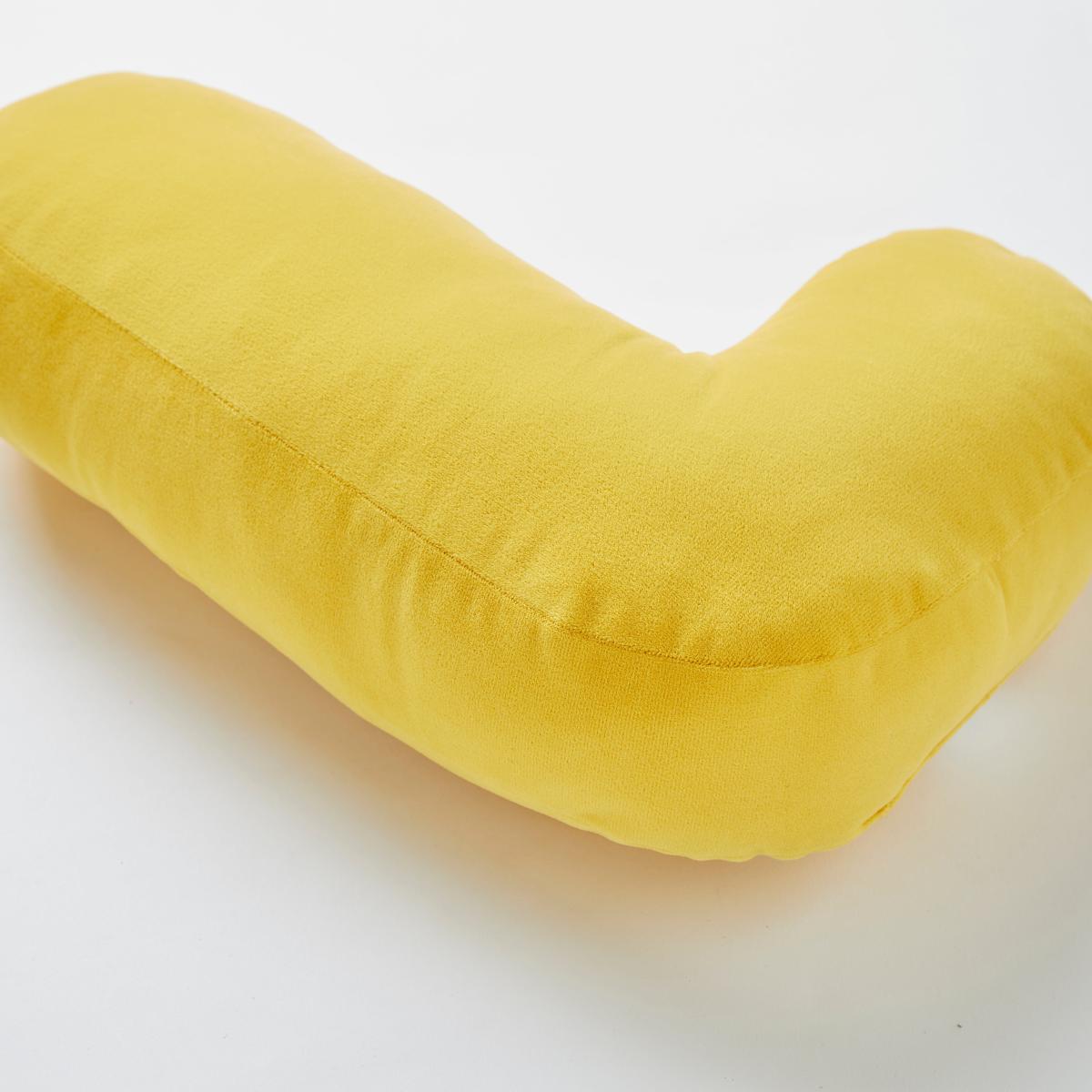 Personalised Alphabet Cushion Blue/Yellow/Brown – image 3