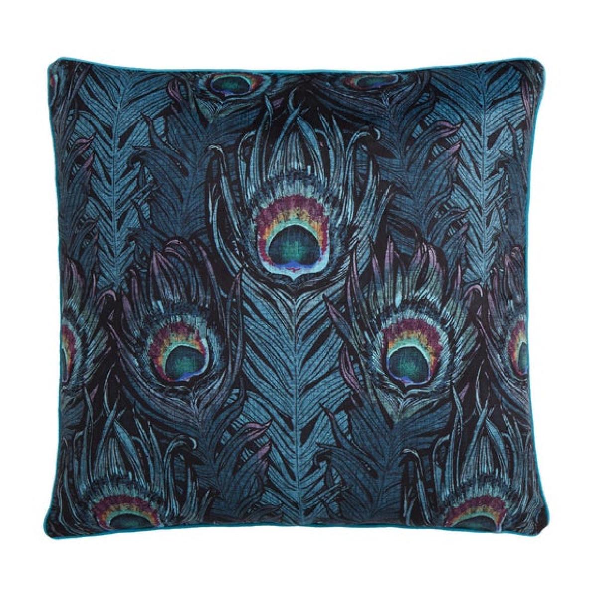Laurence Llewelyn-Bowen Dandy Peacock Jacquard Square Filled Cushion – image 2