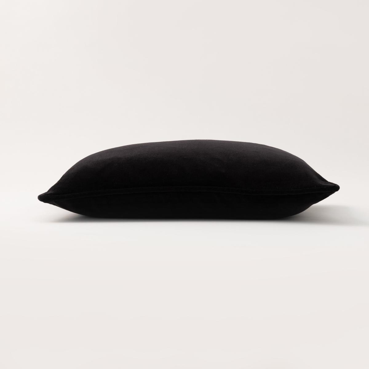 Clara Cotton Velvet Rectangle Cushion Black – image 4