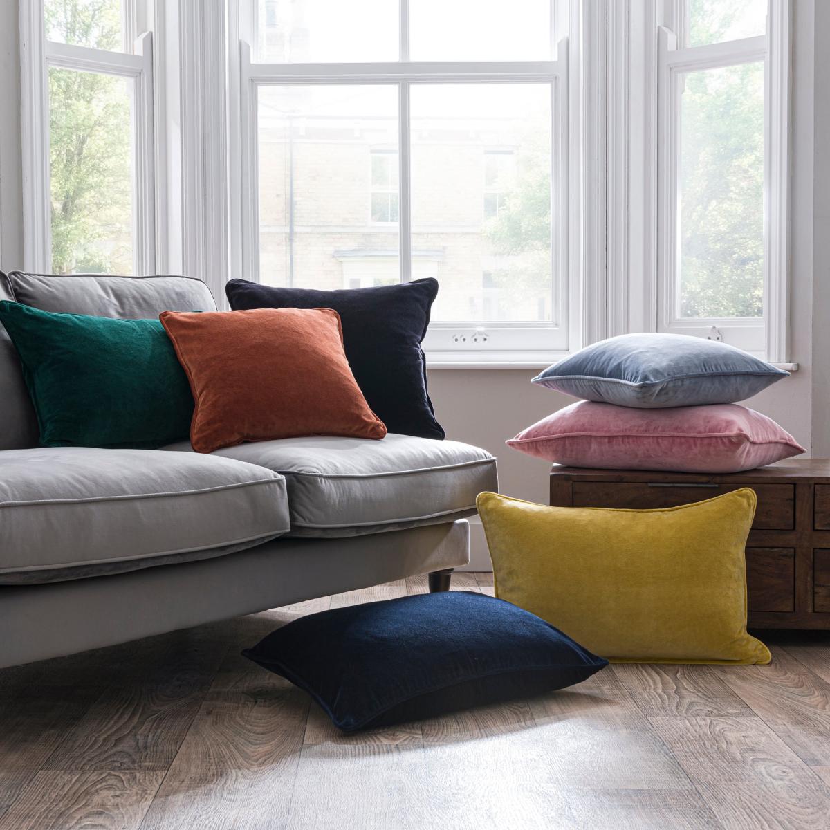 Clara Cotton Velvet Rectangle Cushion Black – image 8