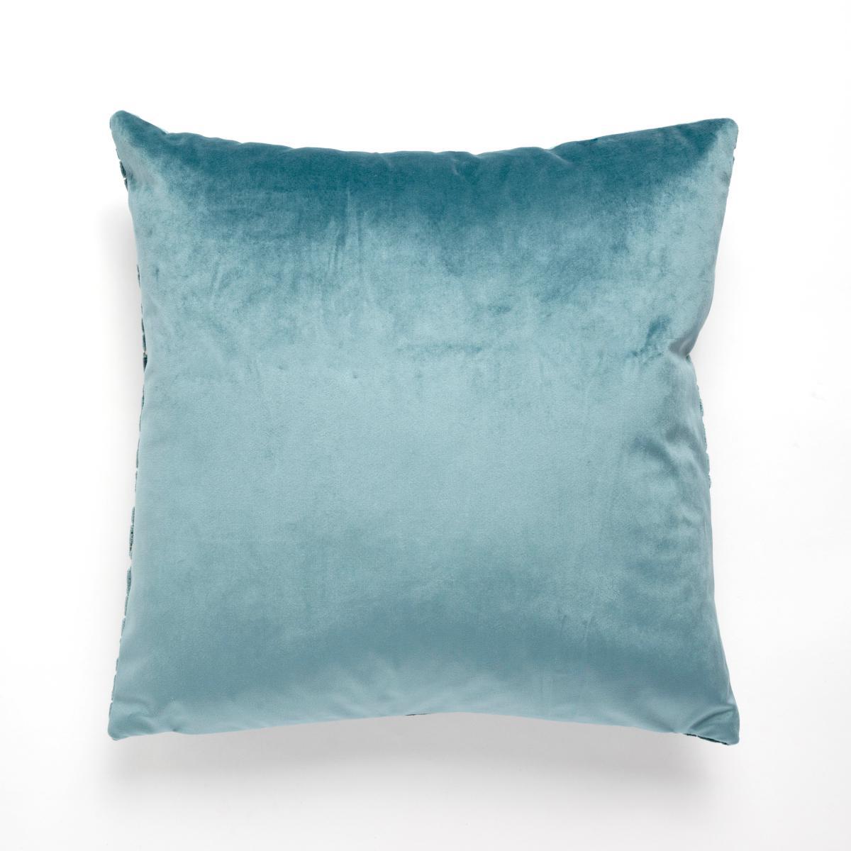Cut Velvet Cushion Teal (Green) – image 2