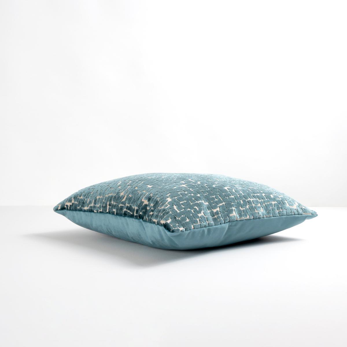 Cut Velvet Cushion Teal (Green) – image 3