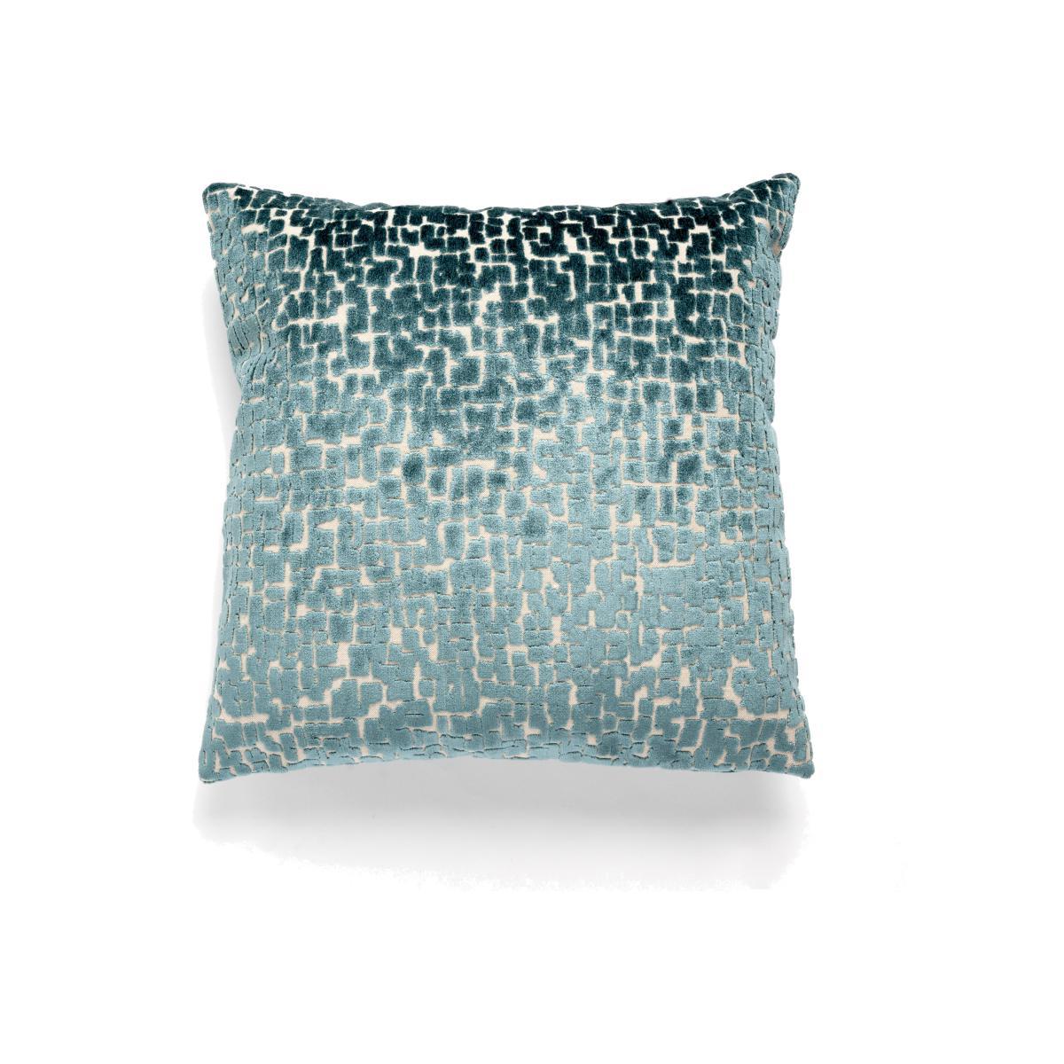 Cut Velvet Cushion Teal (Green) – image 1