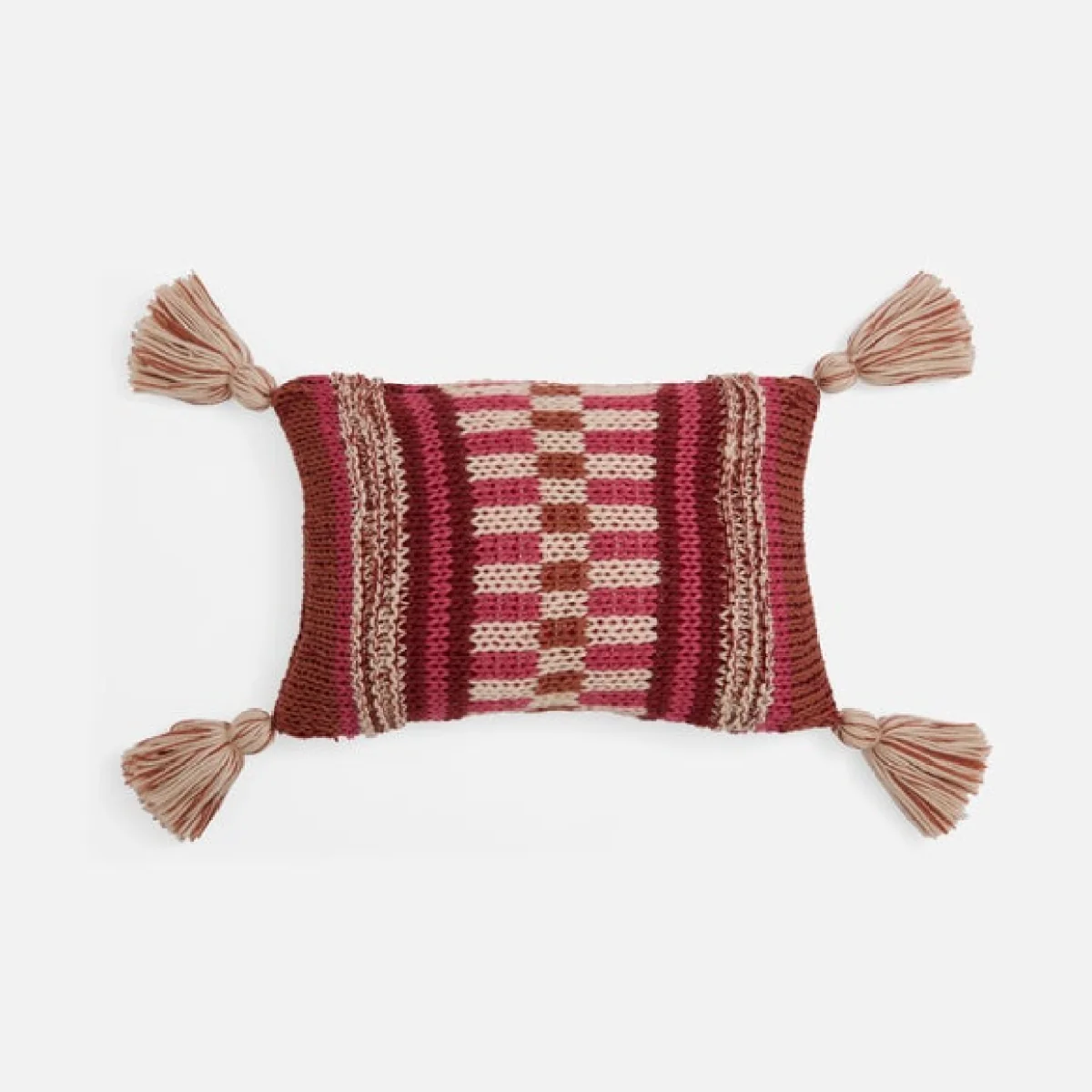 Knitted Tassel Rectangle Cushion – image 3