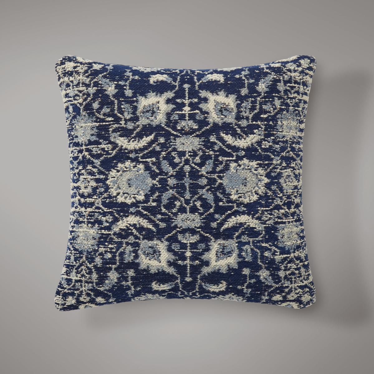 Blue Global Chenille Cushion Navy Blue/White – image 2