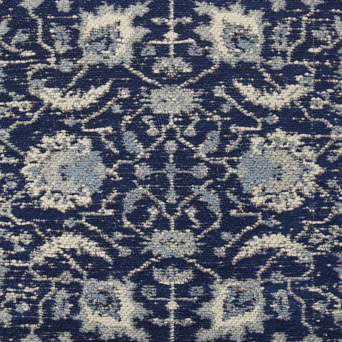 Blue Global Chenille Cushion Navy Blue/White – image 4