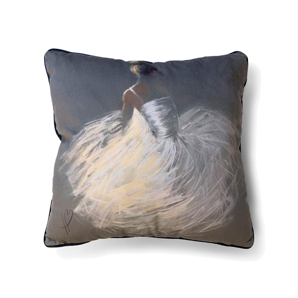 Hazel Bowman Tutu Velvet Square Cushion Grey – image 1