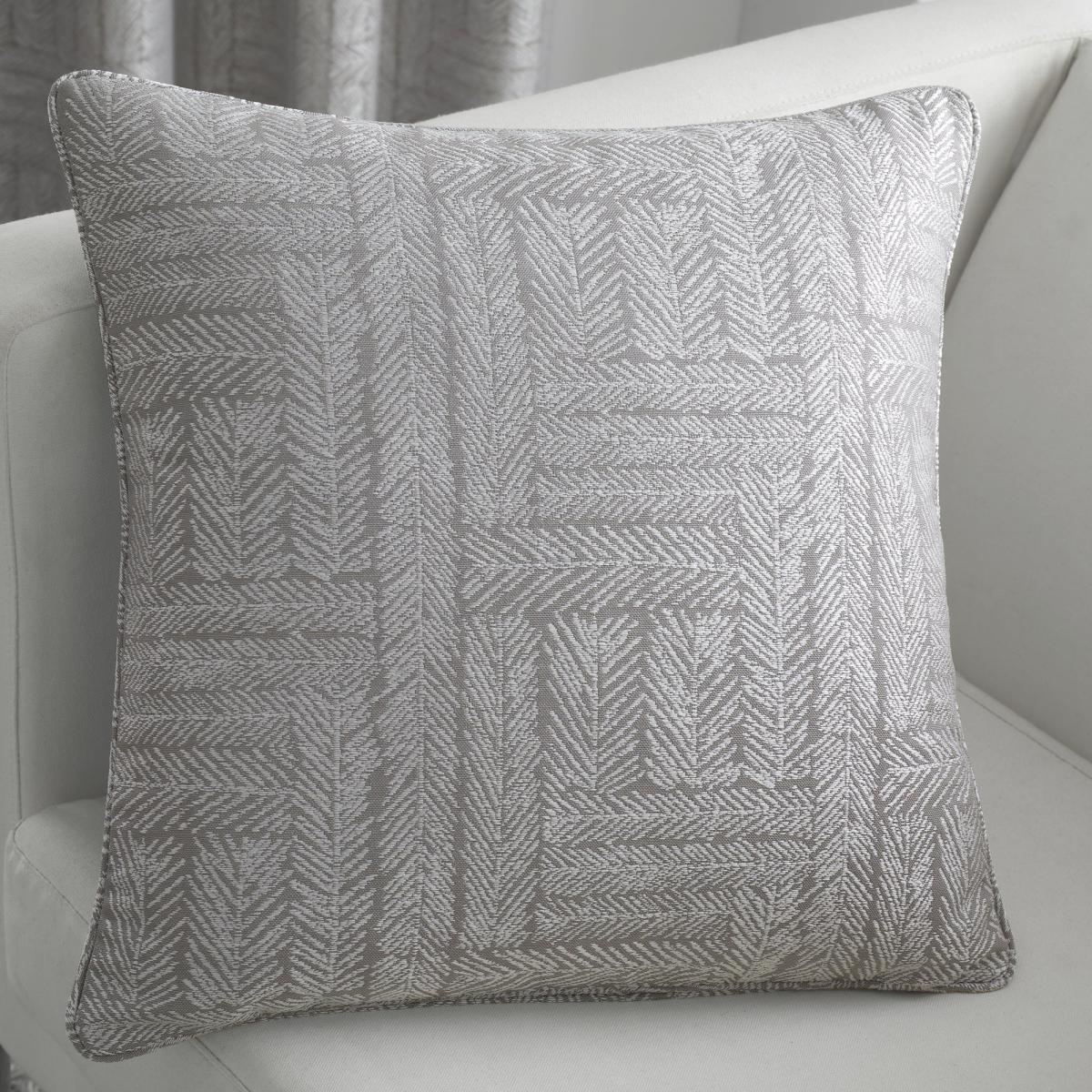 Curtina Lowe Woven Charcoal Cushion Charcoal and White