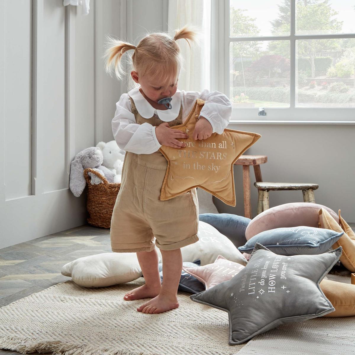Pack of Two Bambino Moon and Star Cushions Mustard – image 5