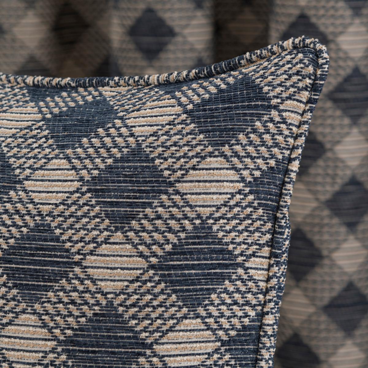 Brody Check Square Cushion Navy – image 3