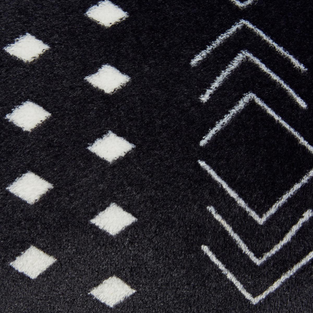Boho Printed Fleece Cushion Black/White – image 4