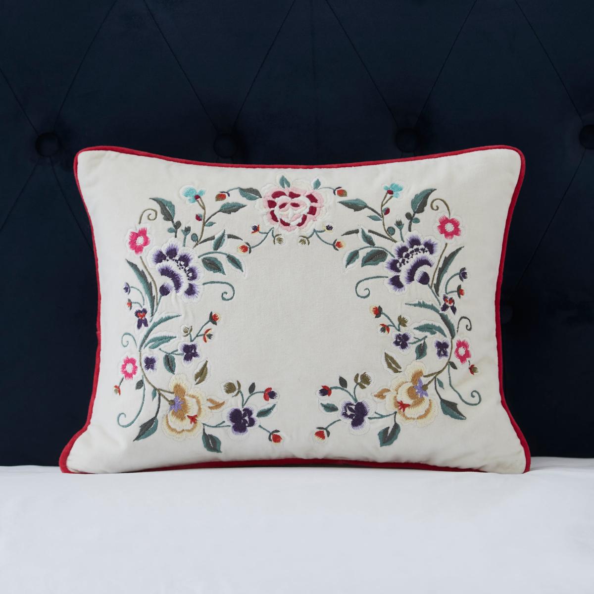Dorma Midnight Garden Rectangular Cushion Cream – image 2