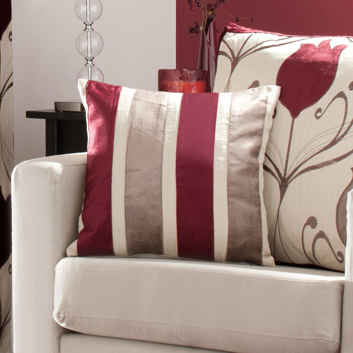 Lalique Wine Striped Cushion Dark Red – image 1