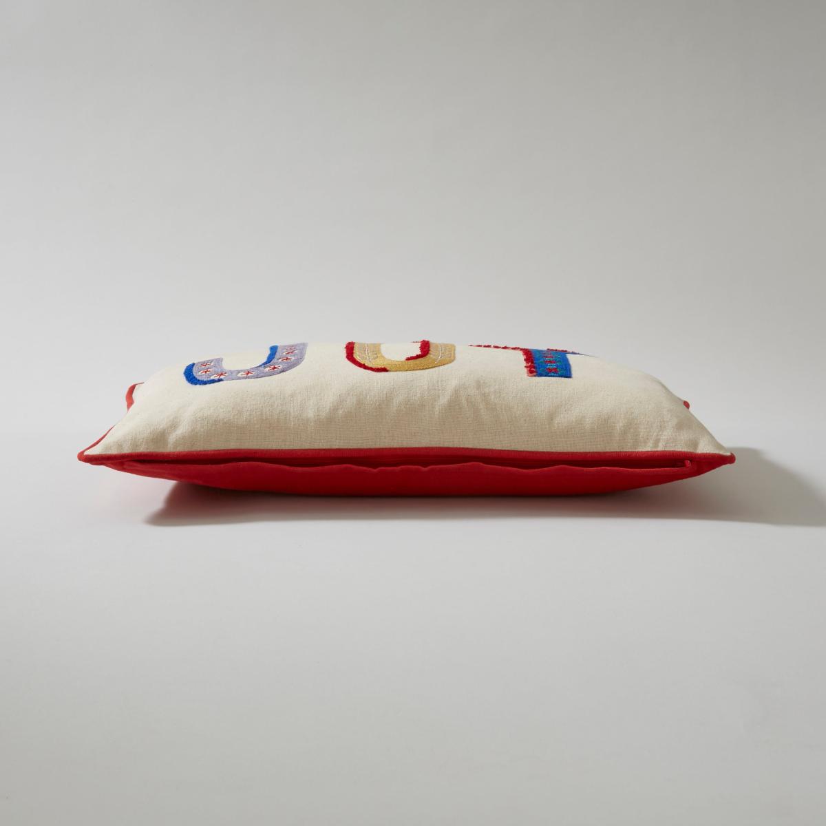 Joy Embroidered Cushion MultiColoured – image 4