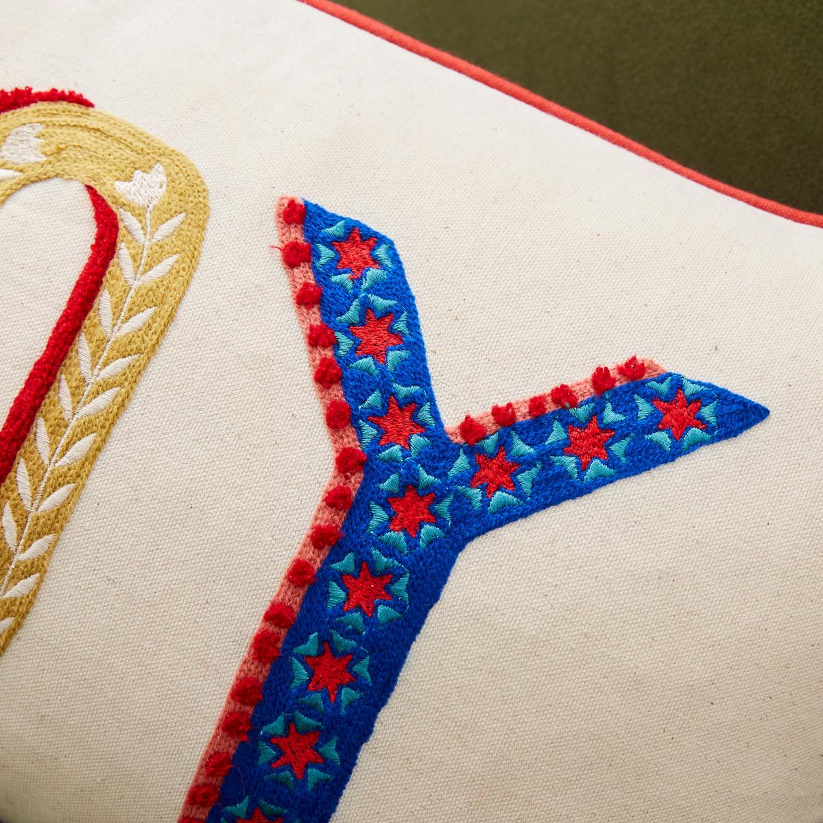 Joy Embroidered Cushion MultiColoured – image 6