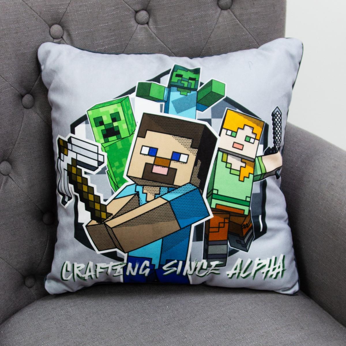 Minecraft Square Cushion Grey – image 1
