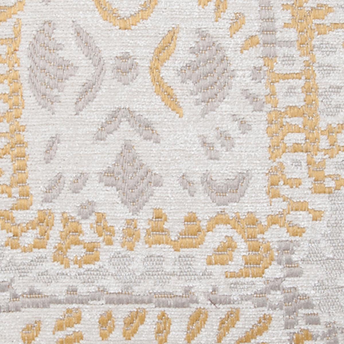 Lerma Chenille Cushion Cover Yellow, Grey and White – image 2