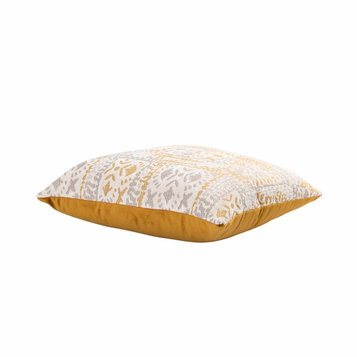 Lerma Chenille Cushion Cover Yellow, Grey and White – image 3