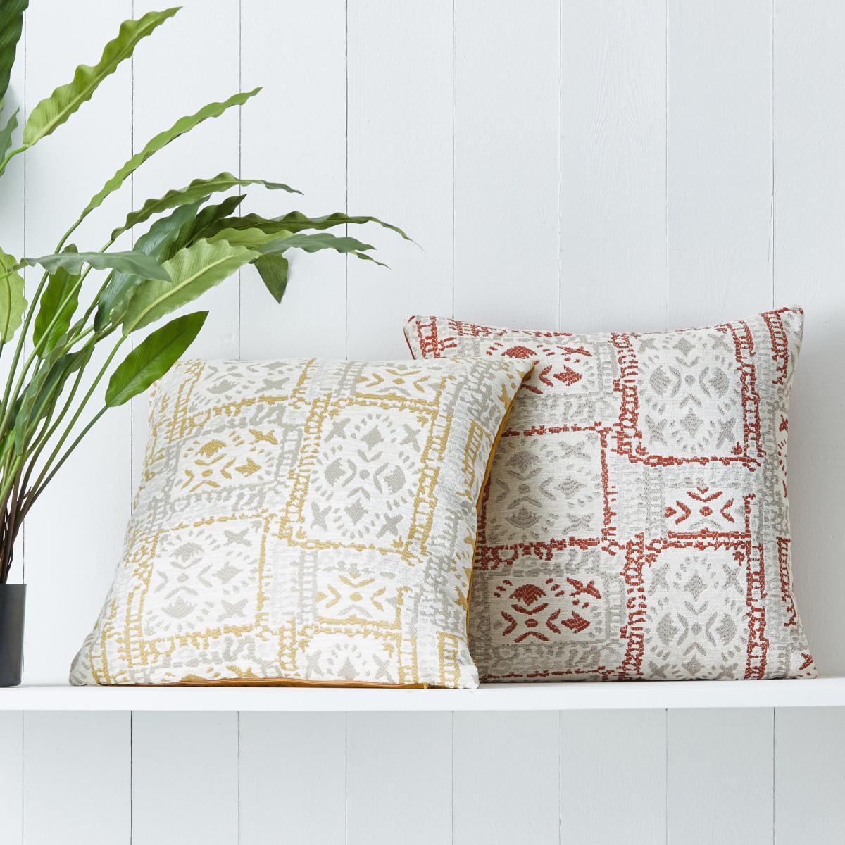 Lerma Chenille Cushion Cover Yellow, Grey and White – image 6