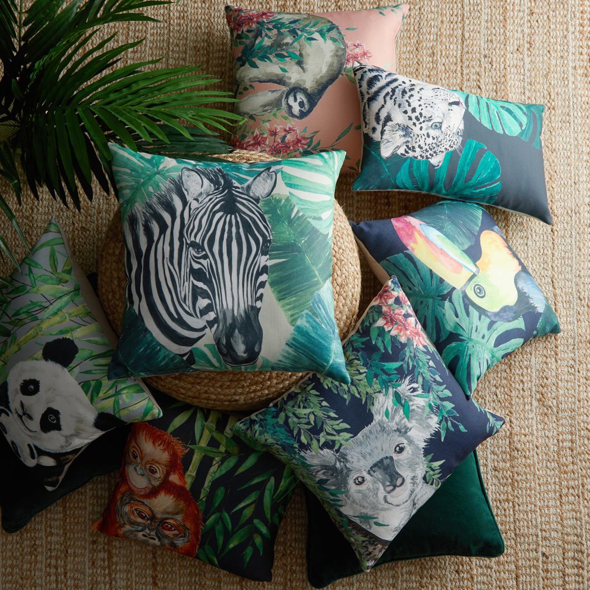 Snow Leopard Jungle Cushion MultiColoured – image 6