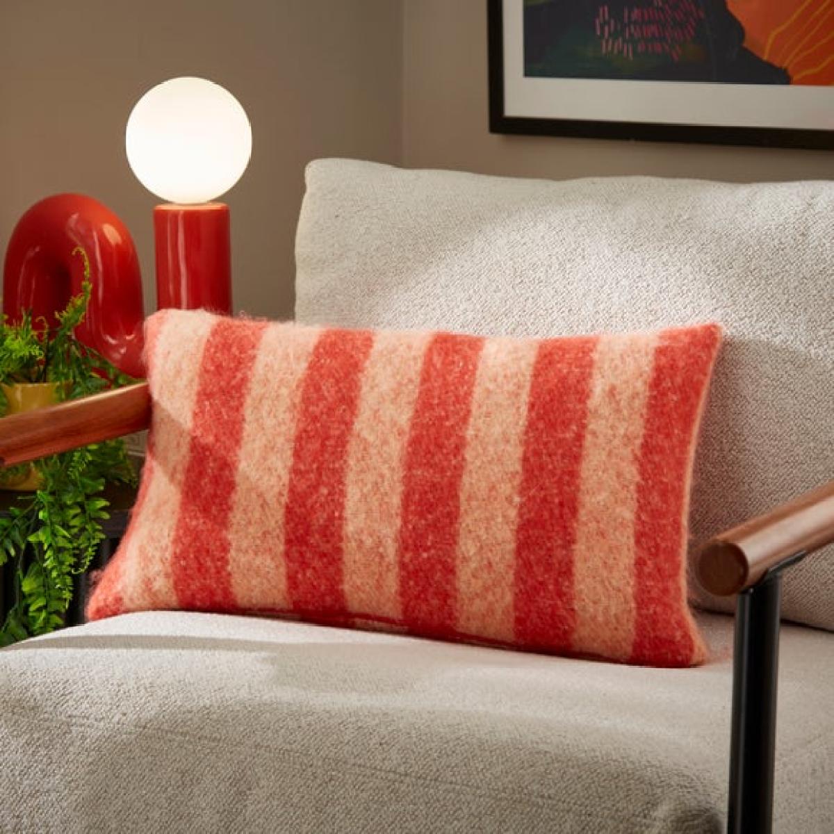 Elements Block Stripe Mohair Rectangular Cushion – image 1