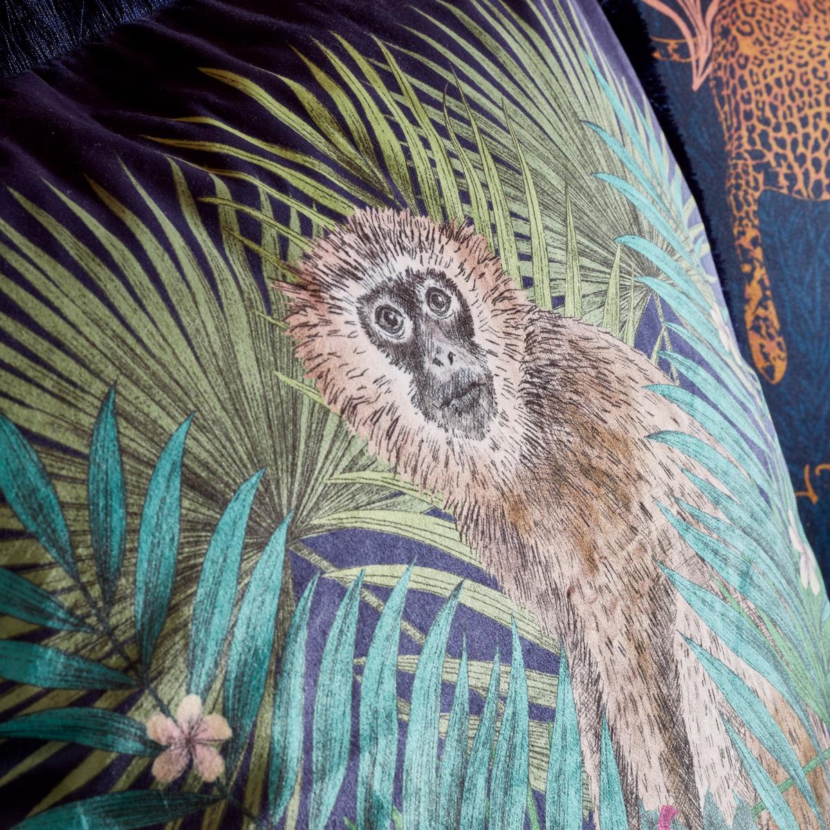 Matthew Williamson Monkey Square Feather Filled Cushion Blue – image 2
