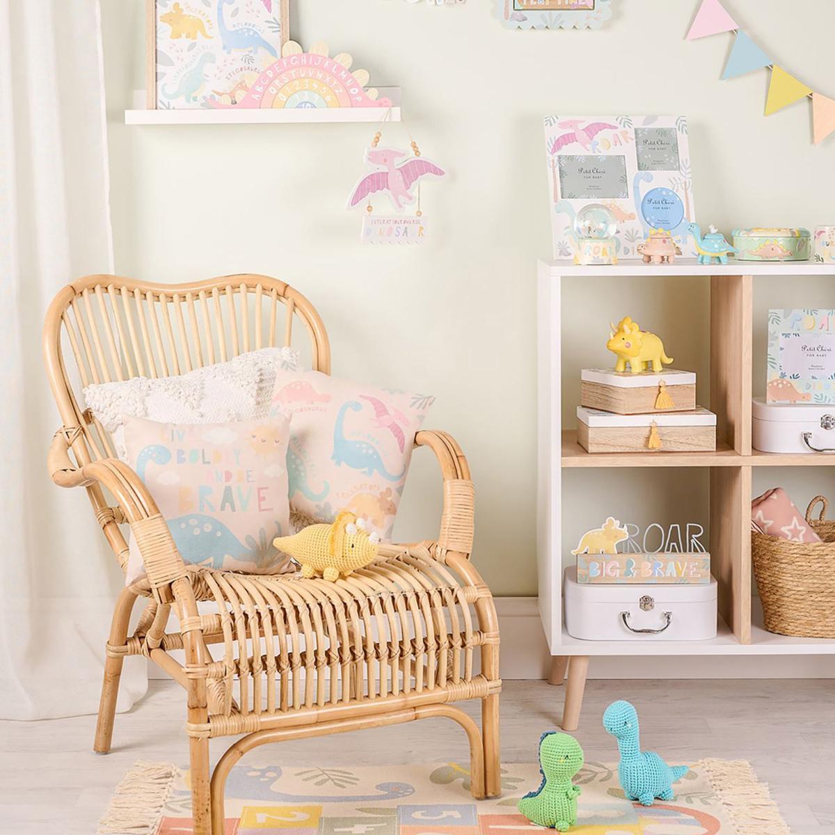 Petit Cheri Brave Dinosaur Cushion Cream – image 4