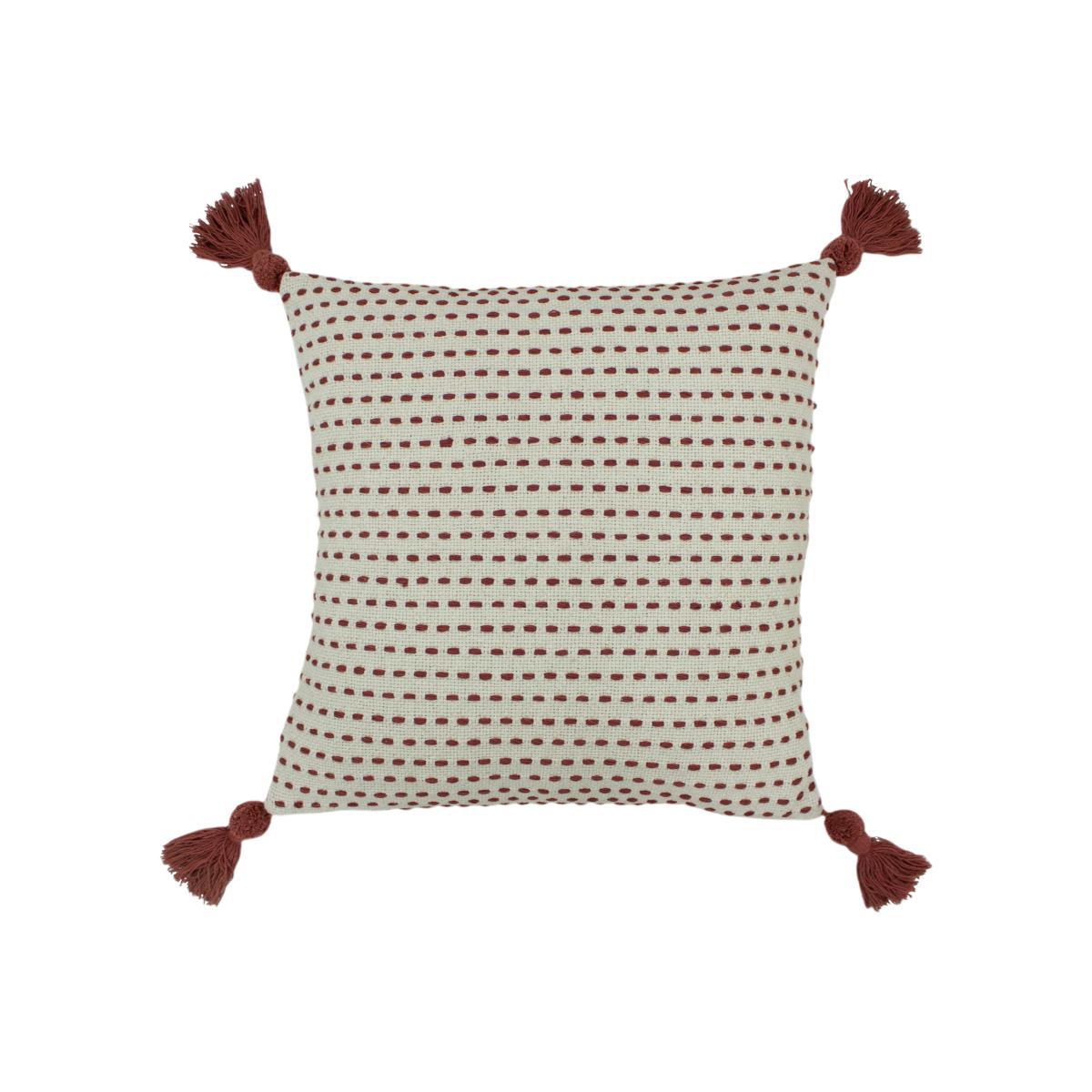 Ezra Red Clay Cushion Red and White – image 1