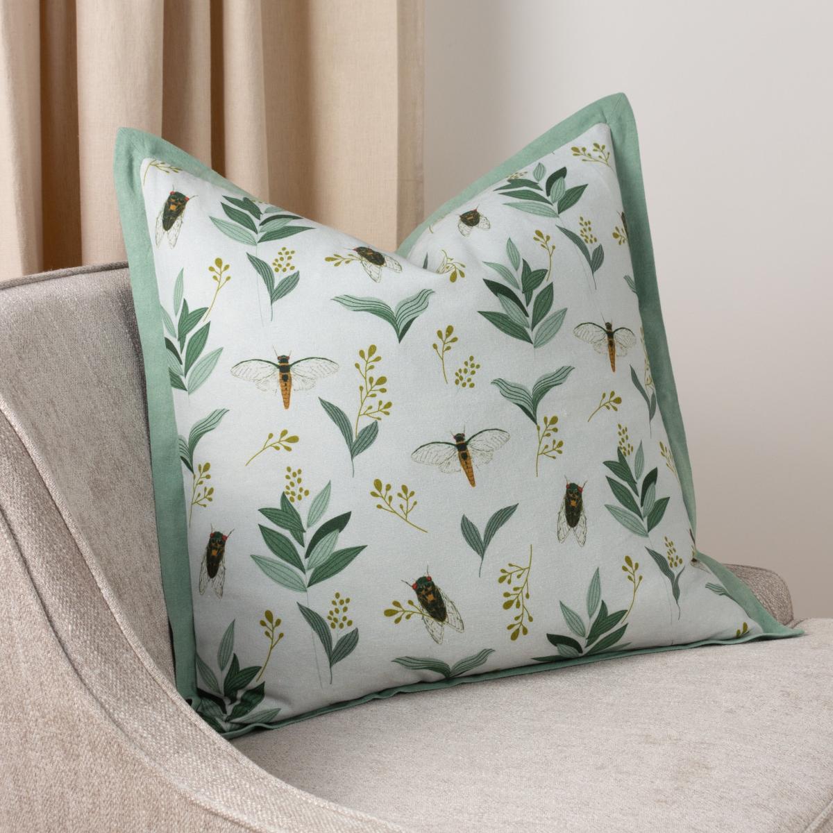 Wylder Lace Wing Cotton Square Cushion – image 1
