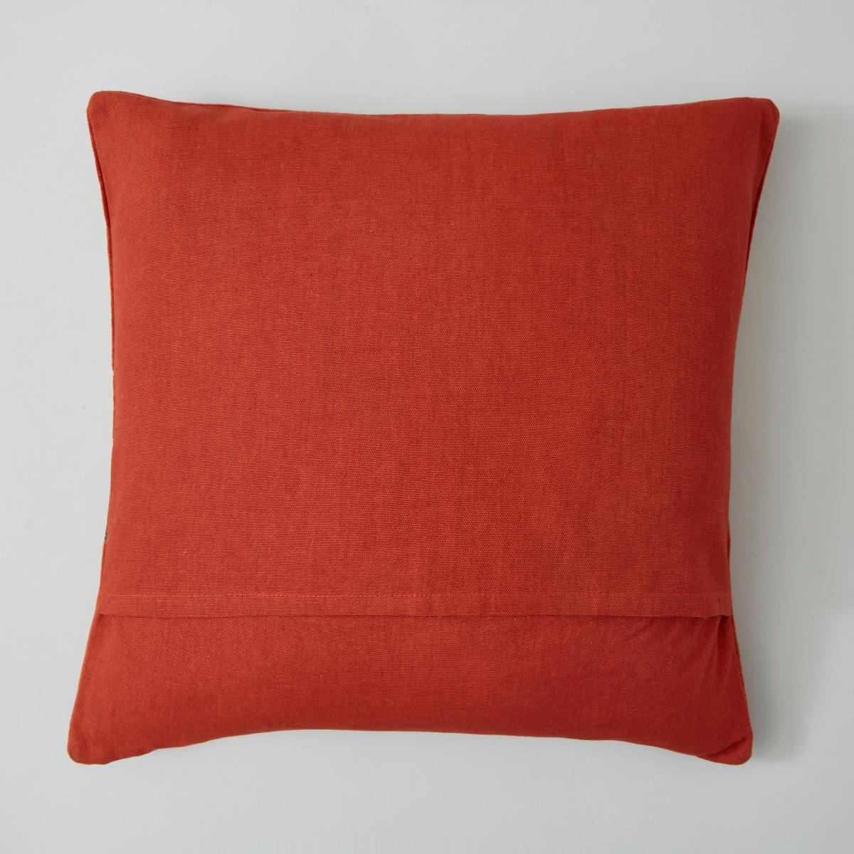 Embroidered Floral Velvet Cushion Orange – image 5
