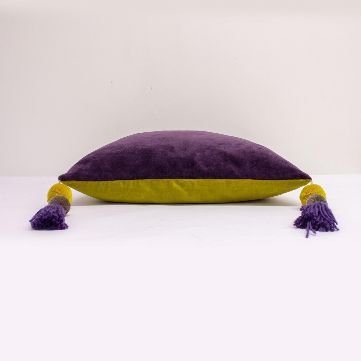 Paoletti Poonam Damson Velvet Cushion Damson (Purple) – image 3