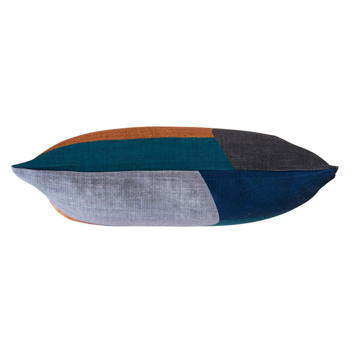 Elements Blocks Navy Cushion Navy, Black and Orange – image 3