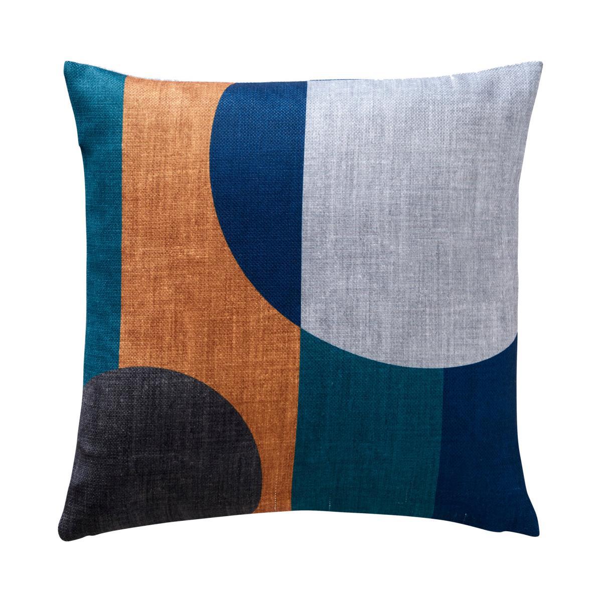 Elements Blocks Navy Cushion Navy, Black and Orange – image 4
