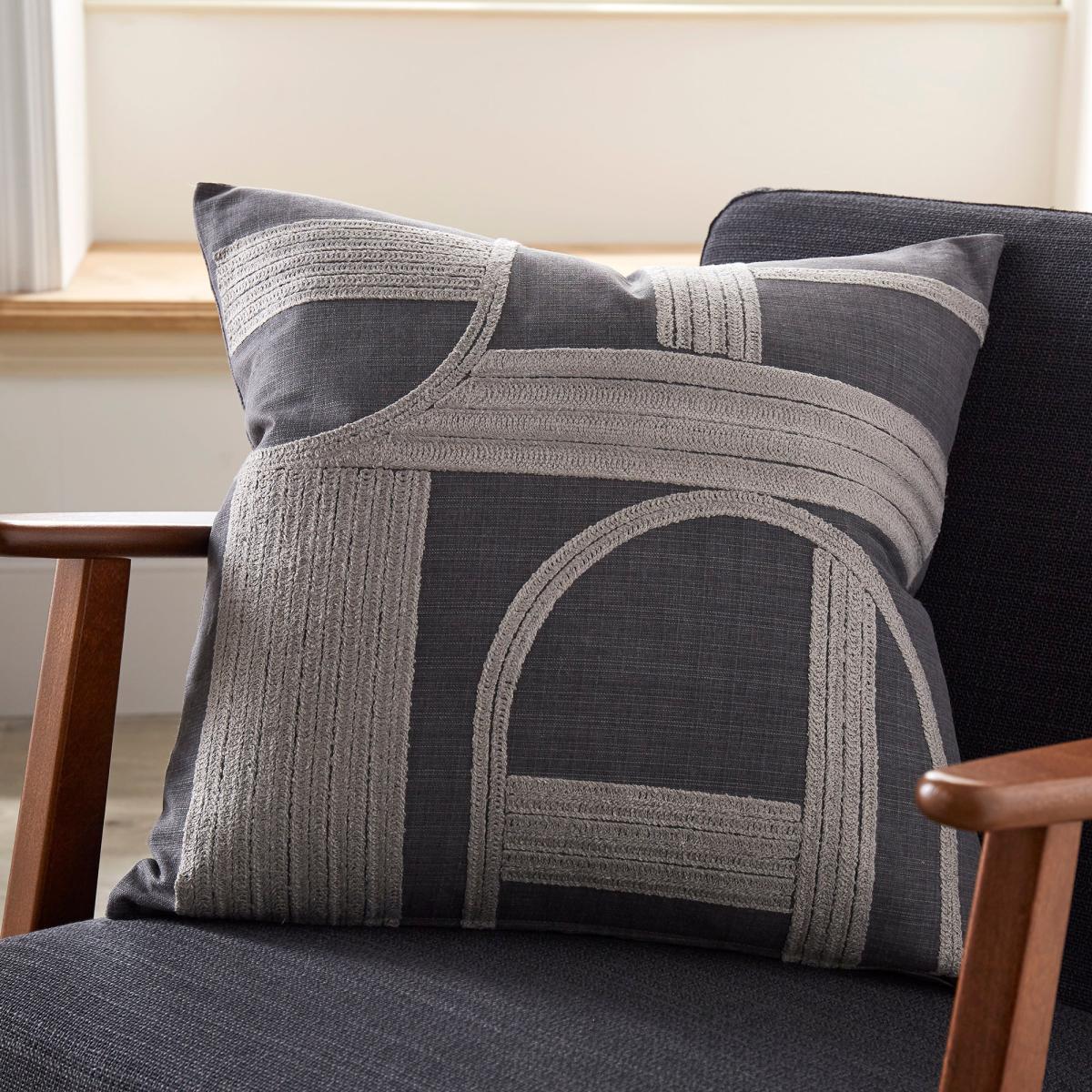 Elements Rosco Cushion 50x50cm Grey Grey/White – image 5