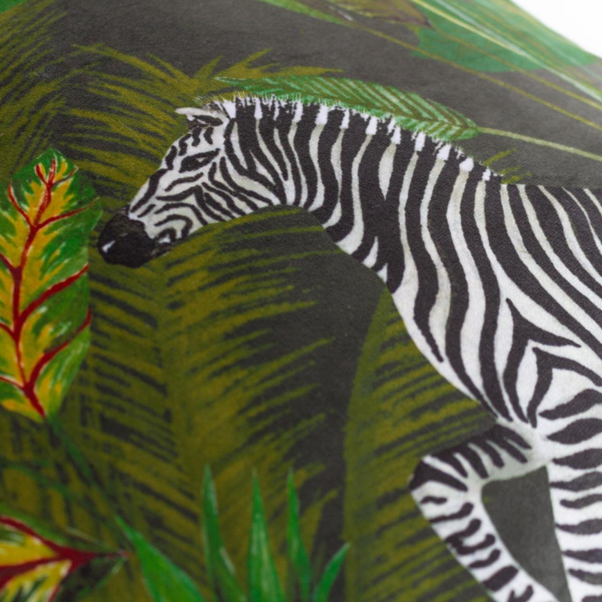 Wylder Tropics Aranya Zebra Square Cushion Green – image 4