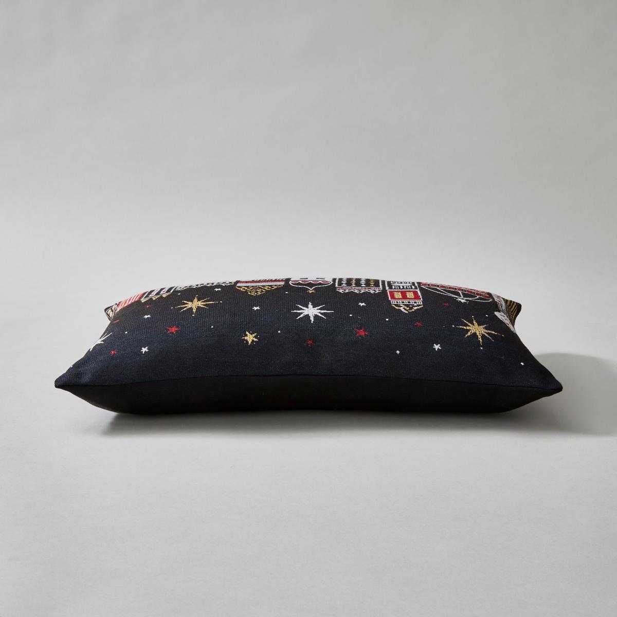 Festive Traveller Houses Tapestry Cushion MultiColoured – image 4