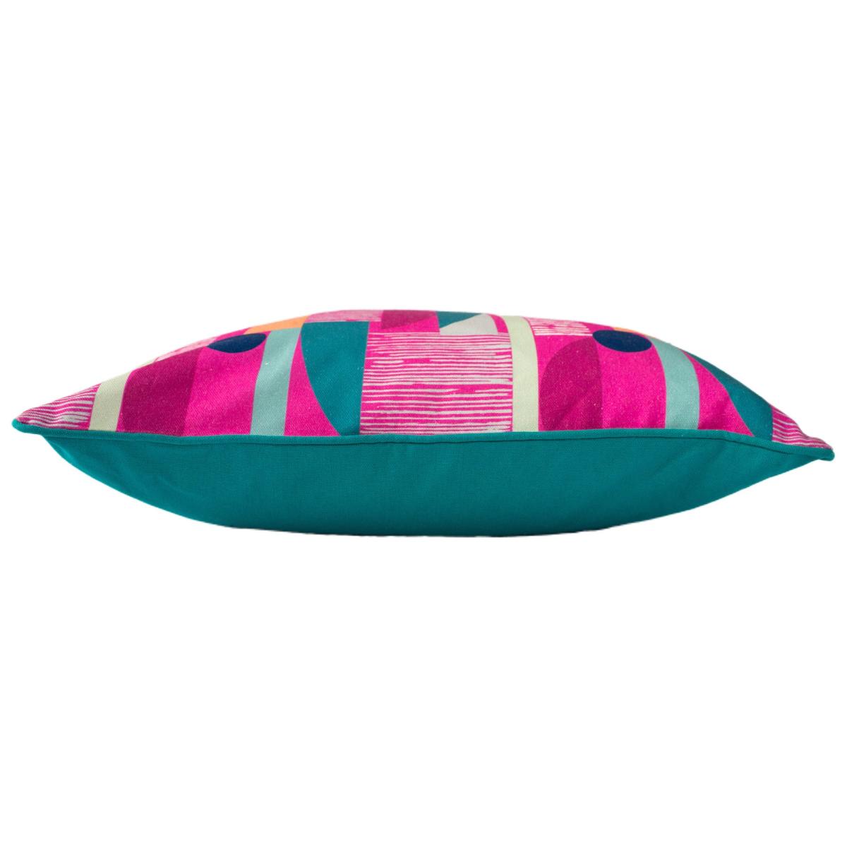 Barcelona Fuchsia Cushion Pink, Green and Yellow – image 3