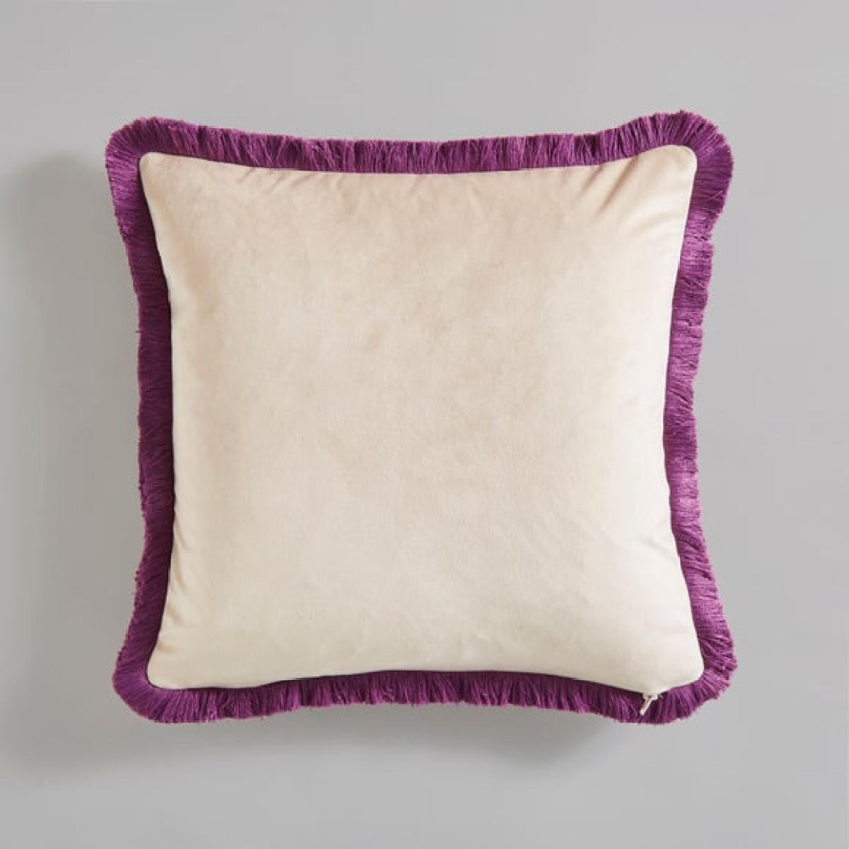 Lucinda Embriodered Fringed Square Cushion – image 4