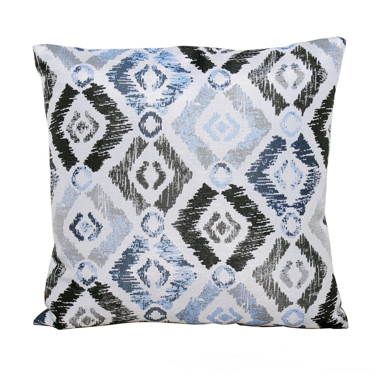 Set of 2 Patterned Scatter Outdoor Cushions Blue – image 2