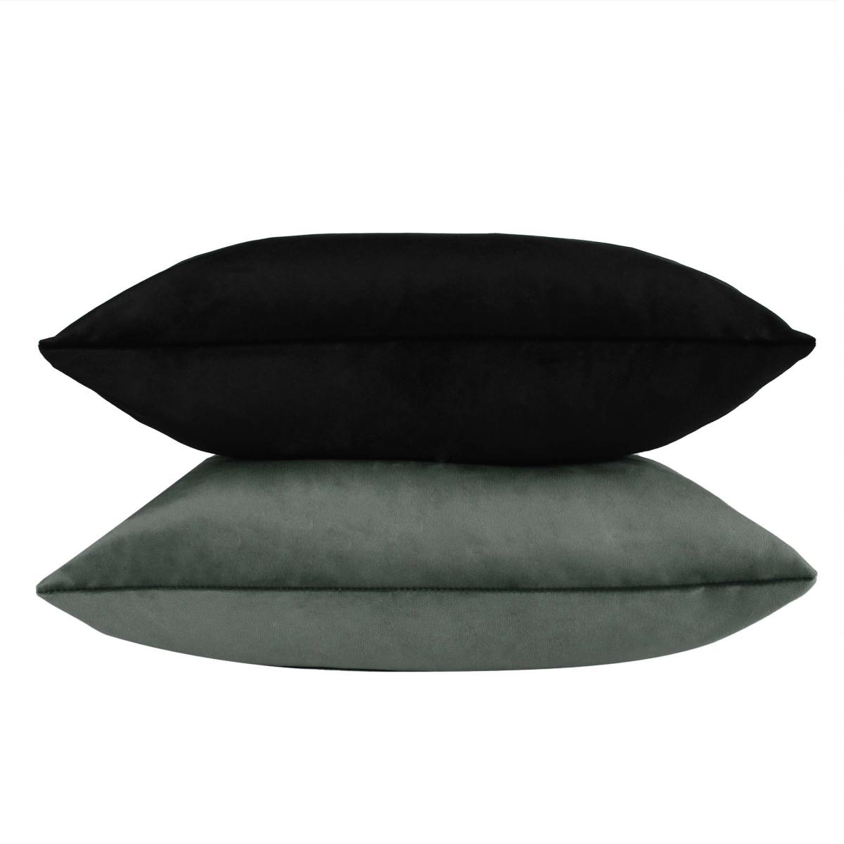 Evans Lichfield Opulent Velvet 2 Pack Cushions Graphite Grey/Jet Black – image 2