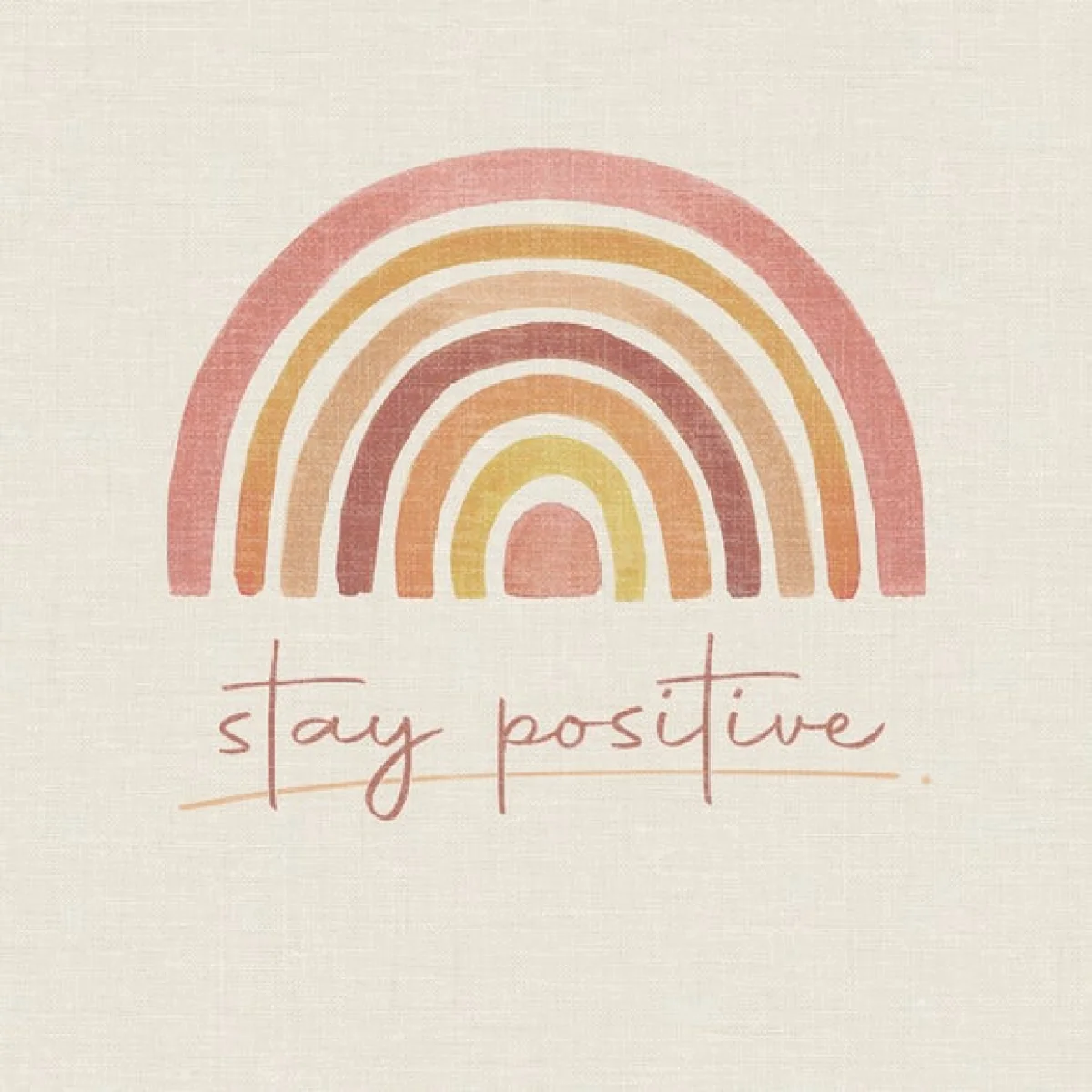 Stay Positive Line Art Square Cushion – image 2
