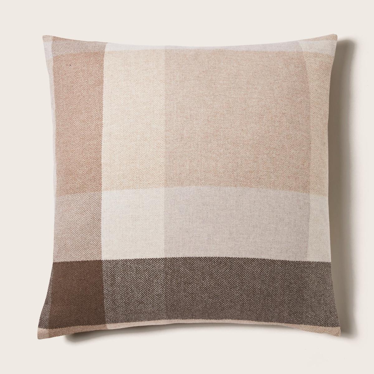 Deddington Checked Square Cushion Natural – image 2