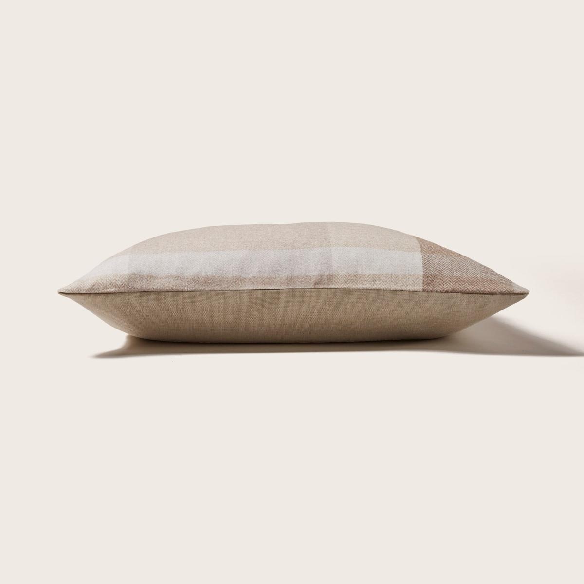 Deddington Checked Square Cushion Natural – image 3